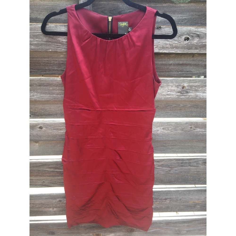 Red Cocktail Satin Dress